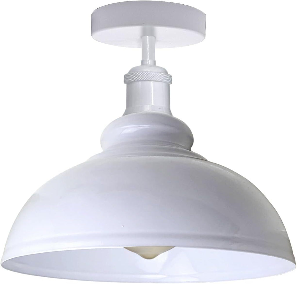 Industrial Style Flush Mount Ceiling Light with Curvy Metal Dome Shade