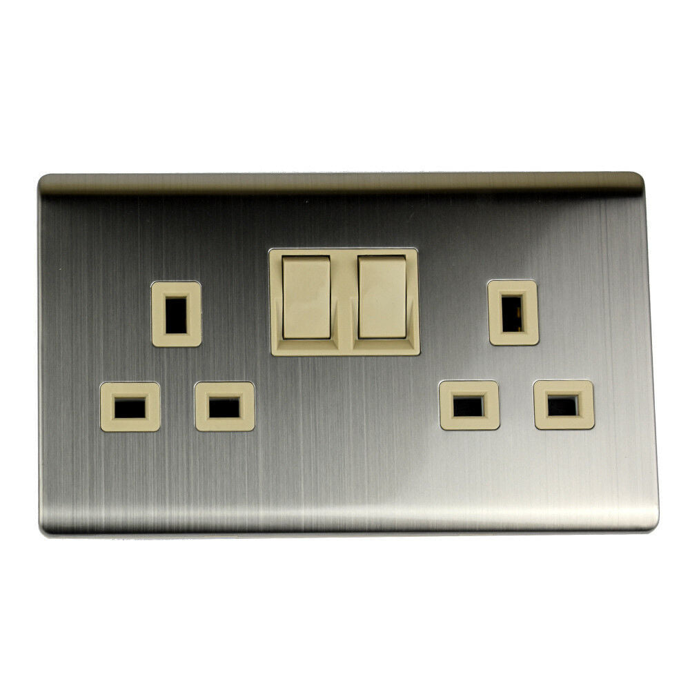 13A Dual Wall Socket with USB Charging Ports and LED Indicator