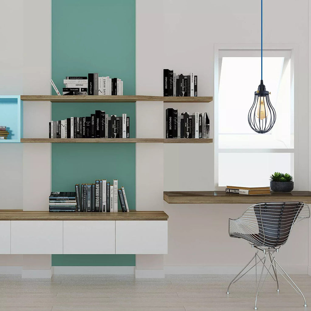 LEDSone E27 Dimmer Switch Pendant Light with UK Plug In_2M Fabric Flex Cable~6218