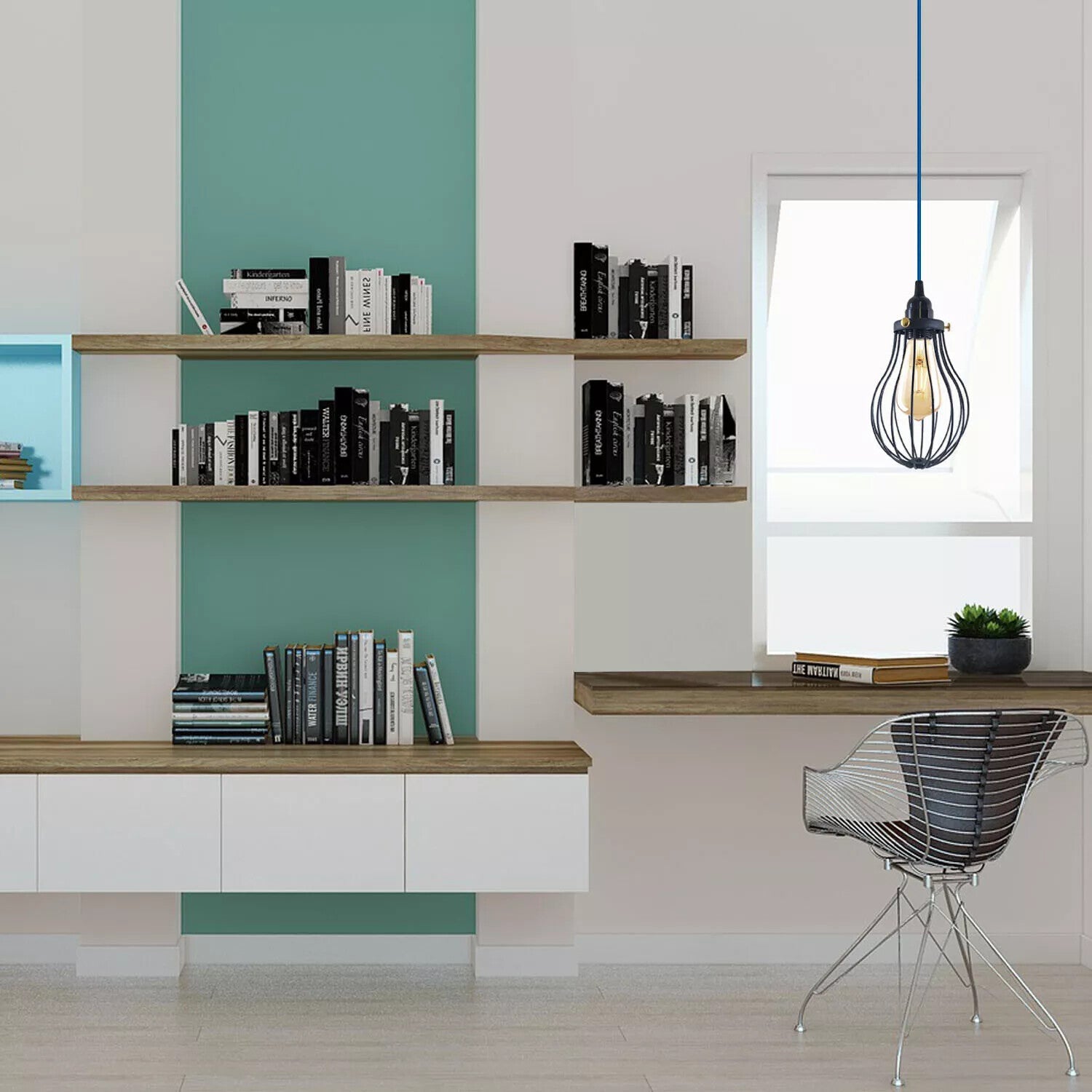 LEDSone E27 Dimmer Switch Pendant Light with UK Plug In_2M Fabric Flex Cable~6218