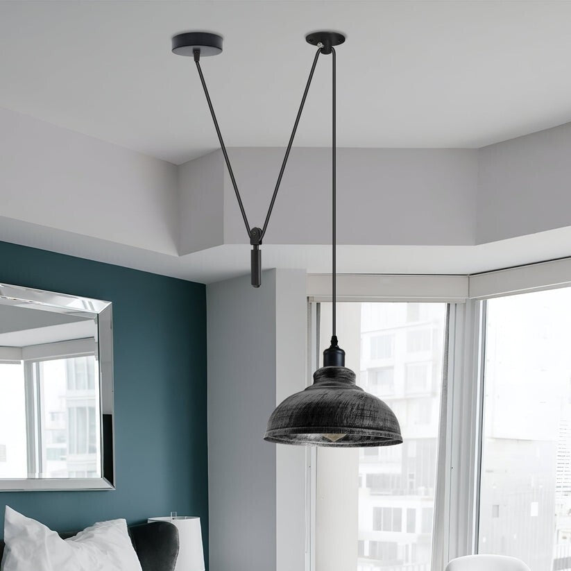 1-Way Spider Pendant Light | Industrial Curvy Hanging Lamp ~6234