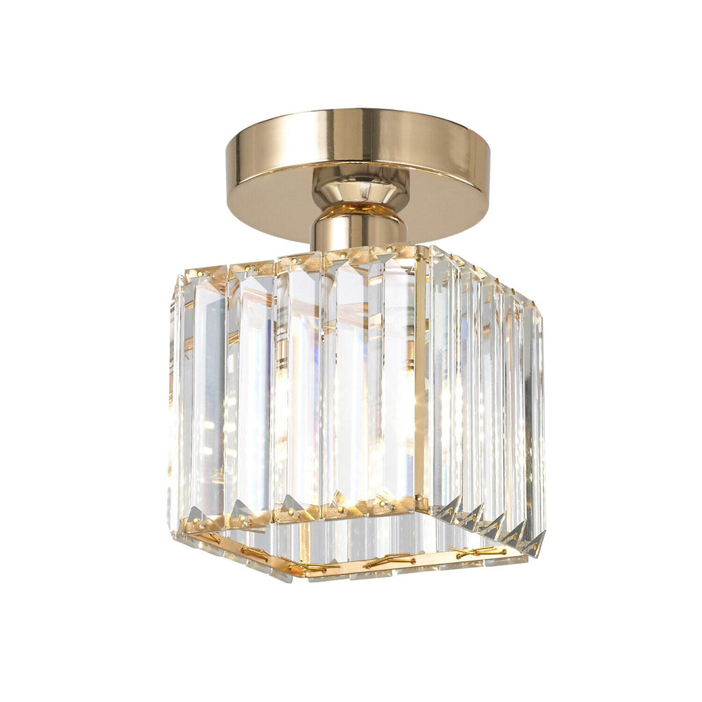 Modern K9 Crystal Square Semi-Flush Mount Ceiling Light for Elegant Home Illumination