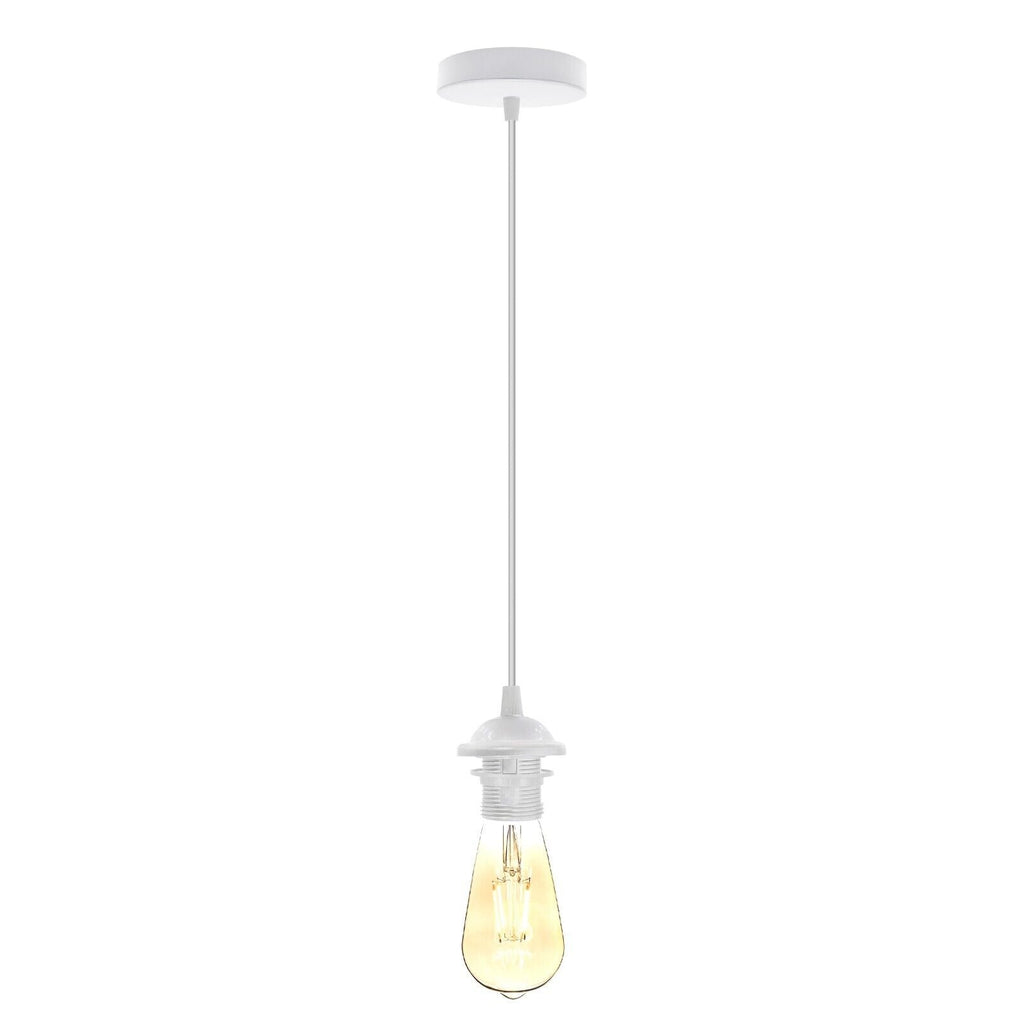 Vintage Industrial E27 Pendant Light Kit Metal Bulb Holder Ceiling Lamp
