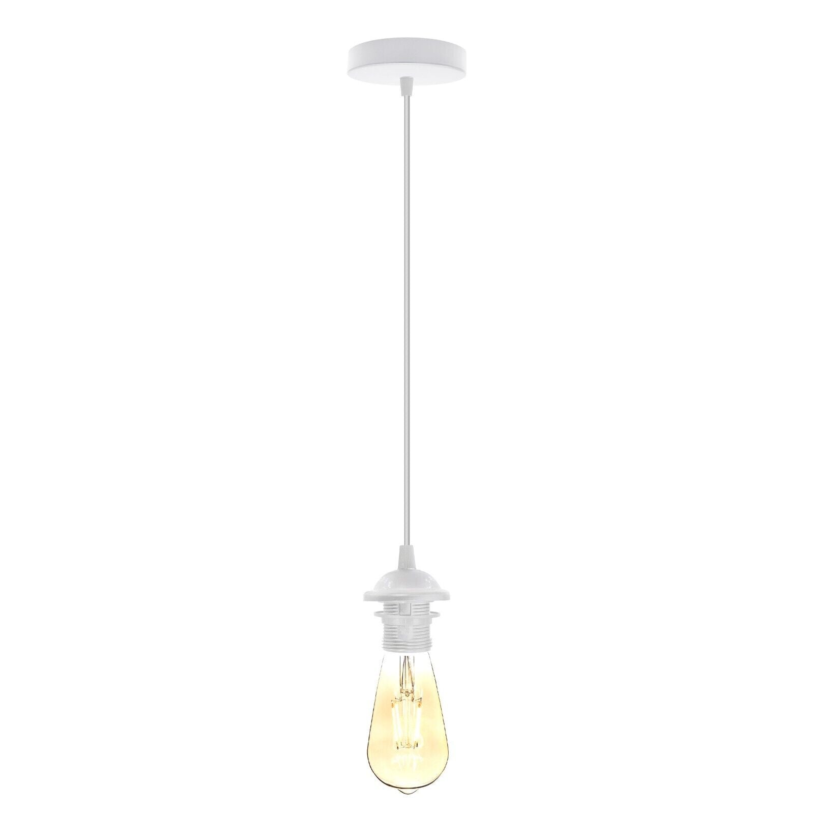 Vintage Industrial E27 Pendant Light Kit Metal Bulb Holder Ceiling Lamp