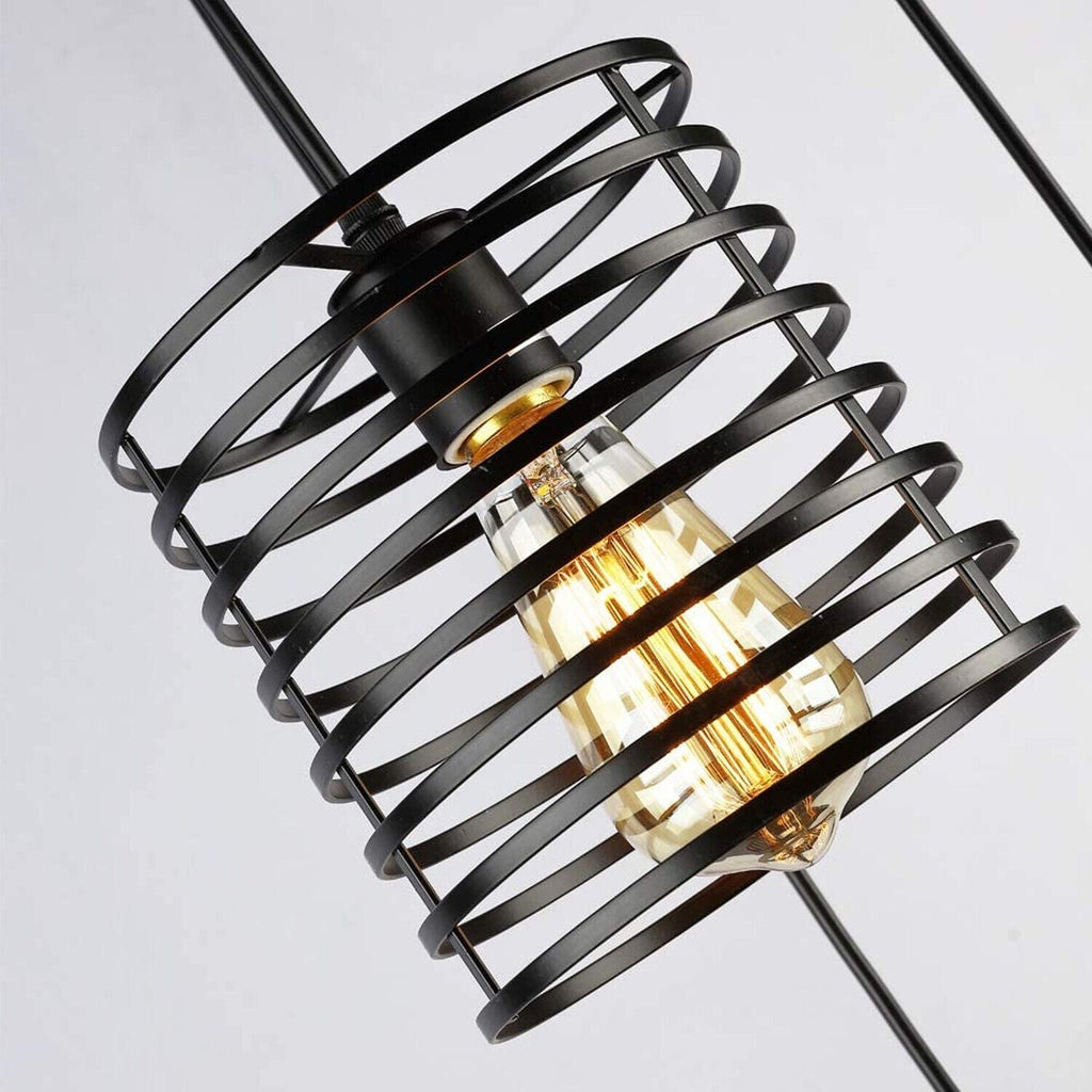 Industrial Metal Black Bulb Guard Wire Cage Ceiling Pendant Lighting~6018