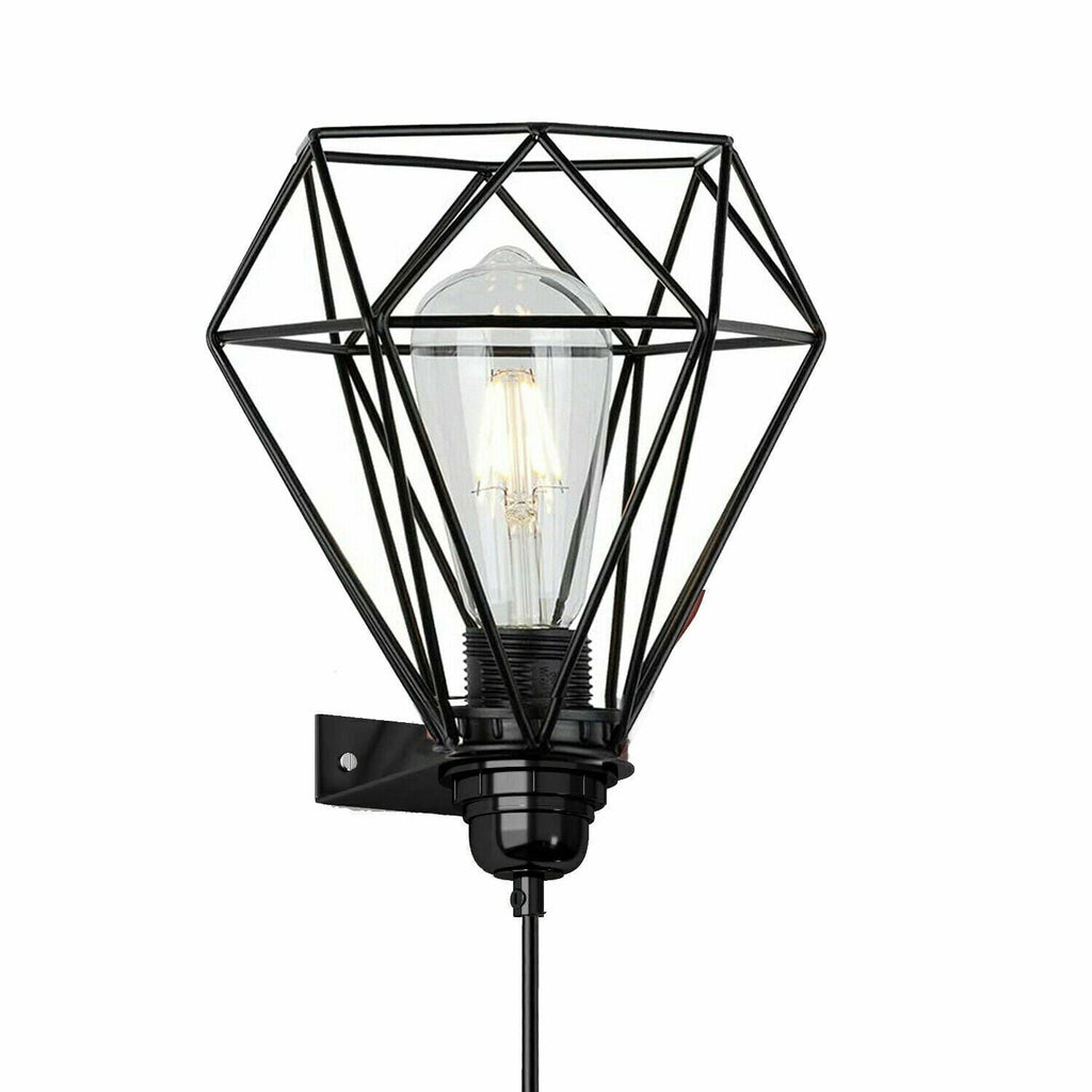 Modern Industrial Plug-in Metal Swing Arm Wall Light, Built-in Dimmer