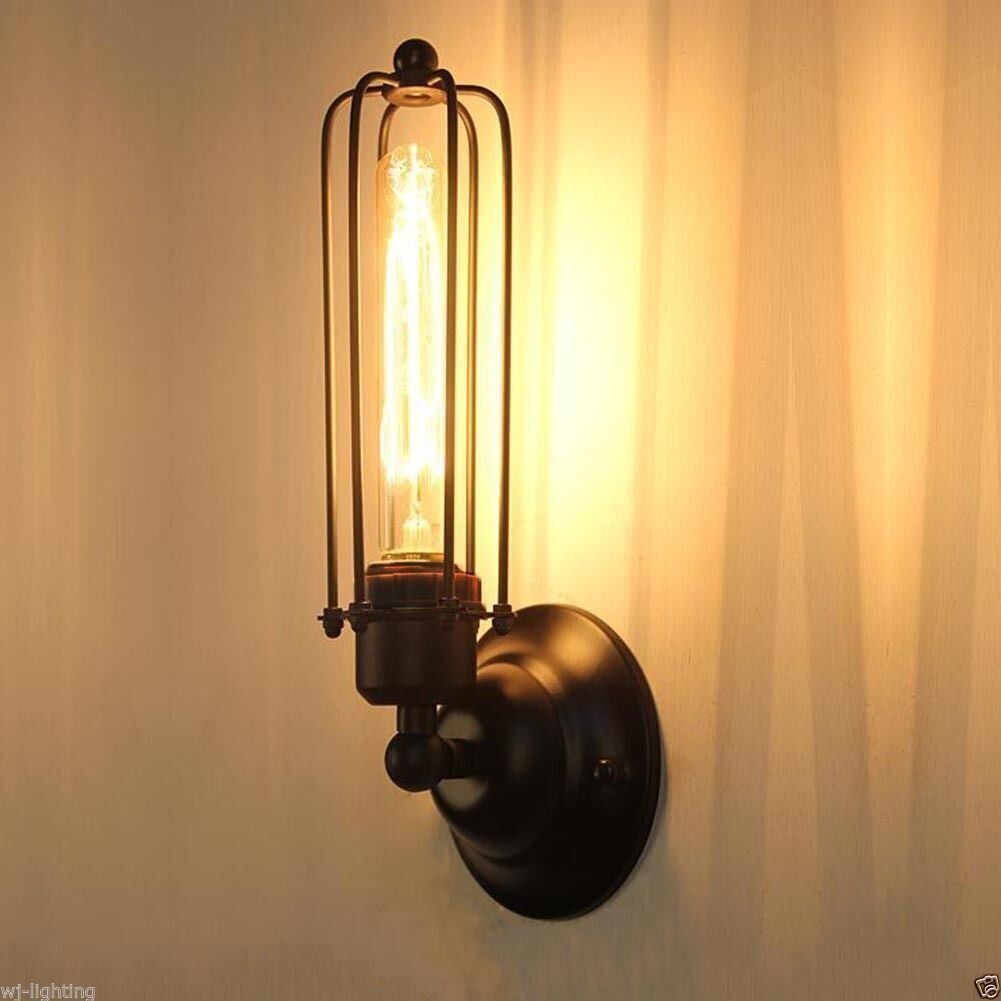 Long Tube Hanging Ceiling Pendant Lights Metal Cage Lampshade ~6142