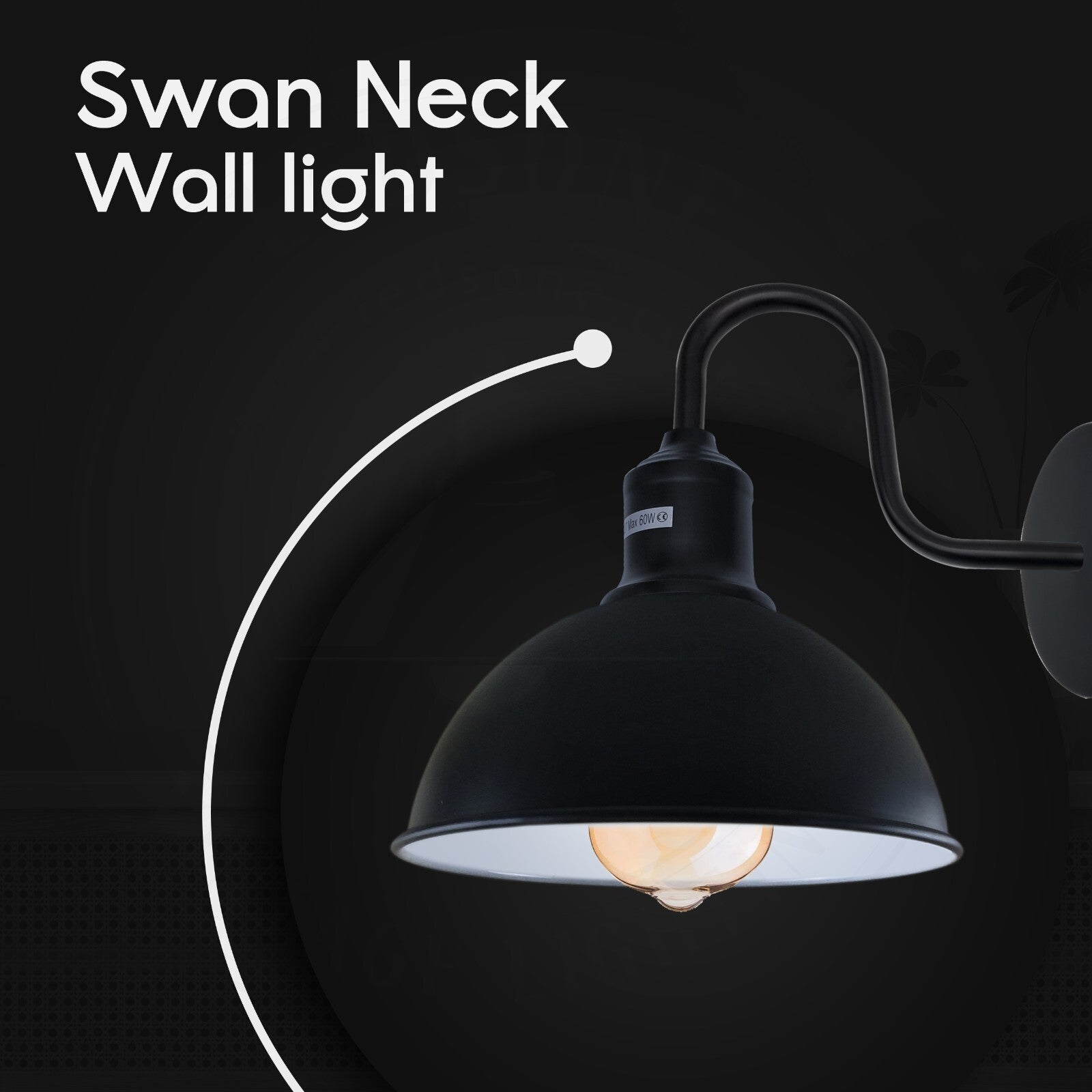 Rustic Vintage Wall Light Antique Metal Sconce with E27 Bulb Holder ~6245