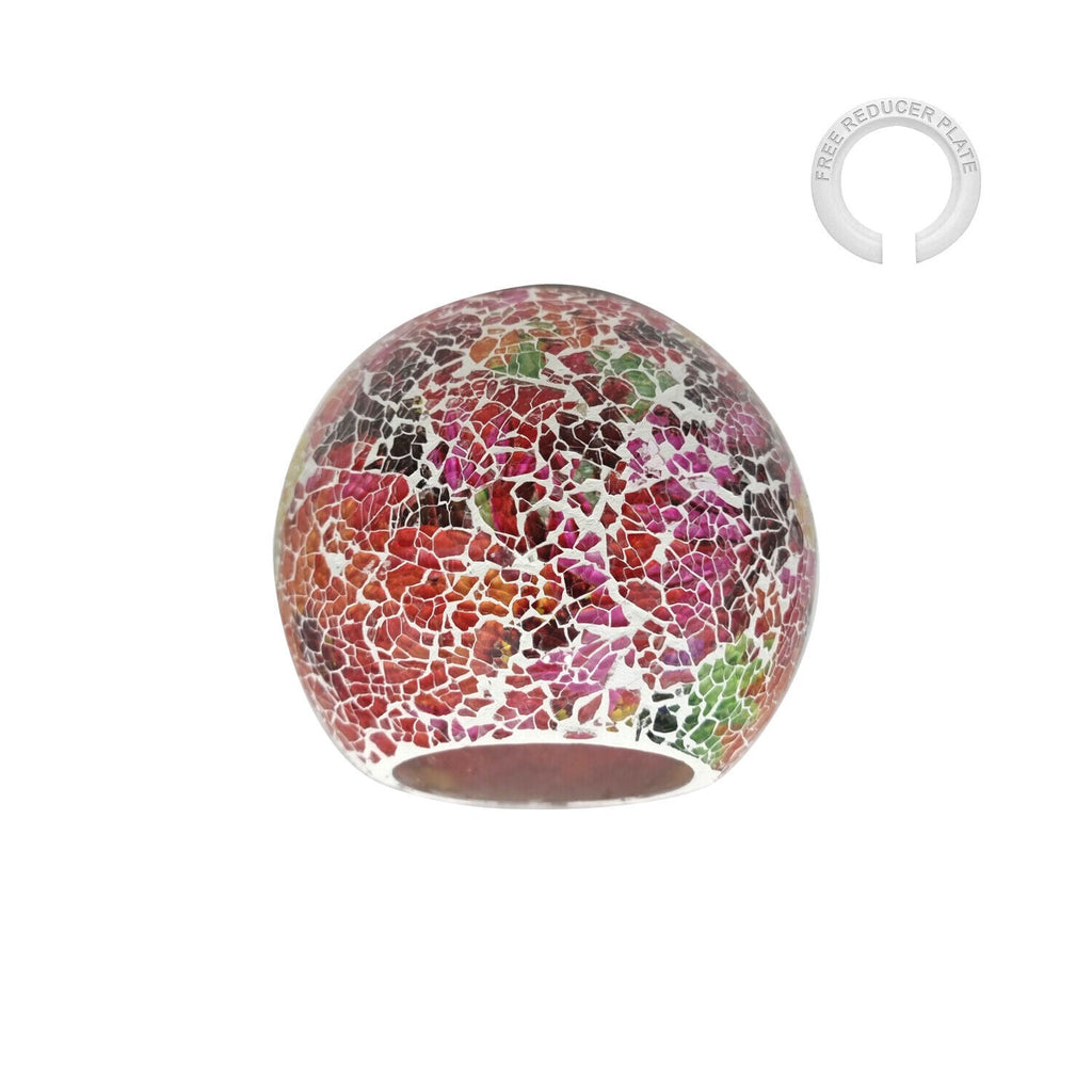 Easy Fit Modern Multicolored Glass Globe Mosaic Patterned Lampshade Hand-Crafted Design