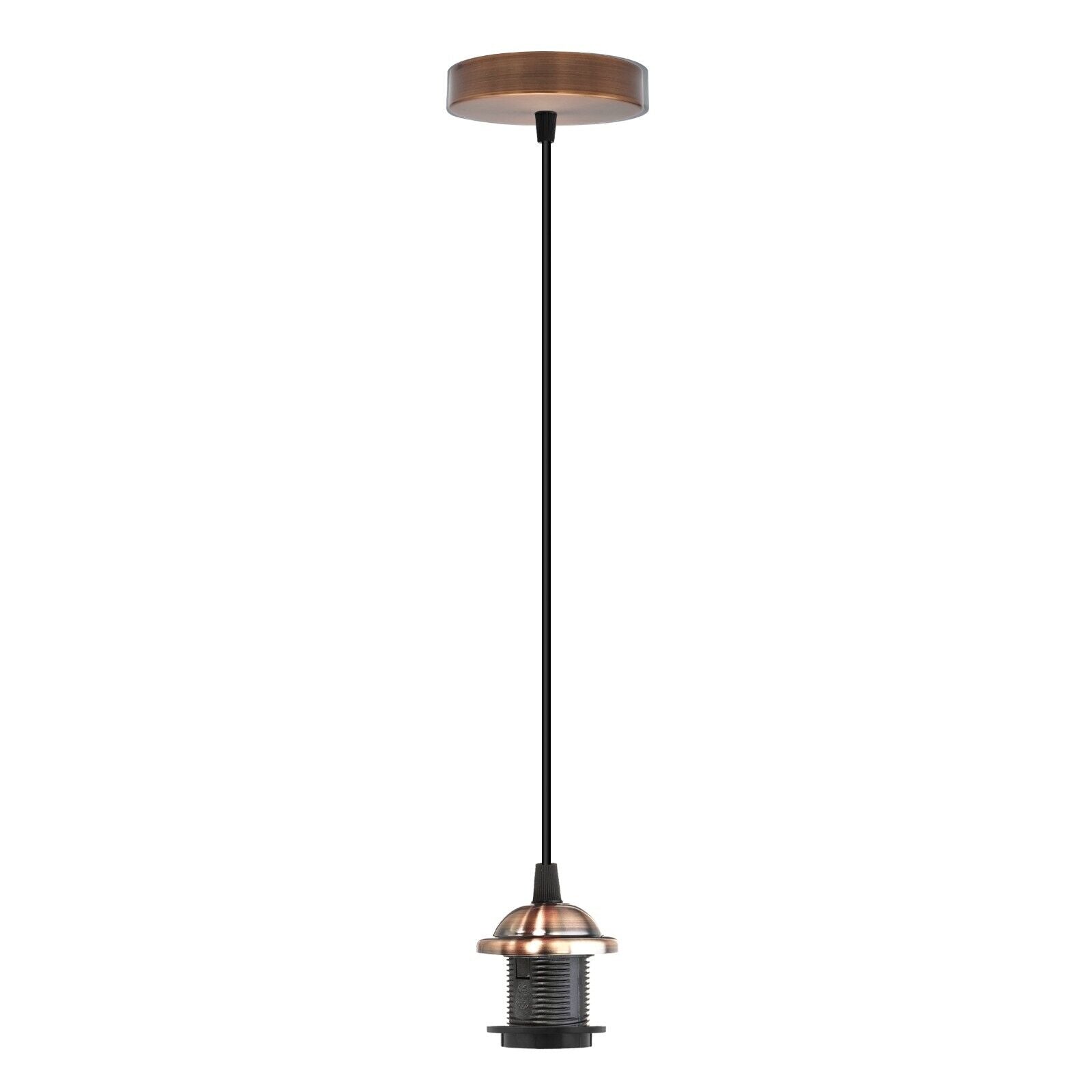 Industrial Metal E27 Adjustable Pendant Light Fixture, Multiple Finishes, Pack Options