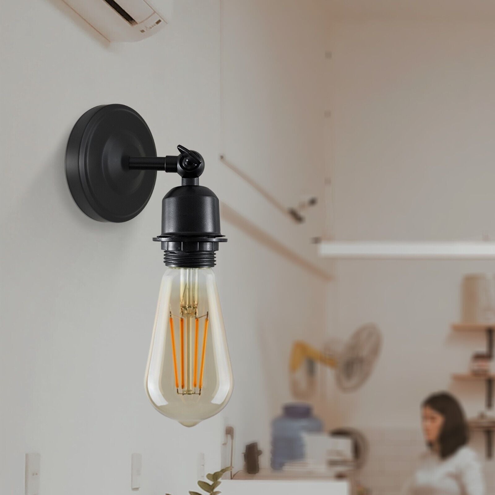 Vintage Industrial E27 Metal Wall Sconce: Adjustable Wall Mounted Light Fixture