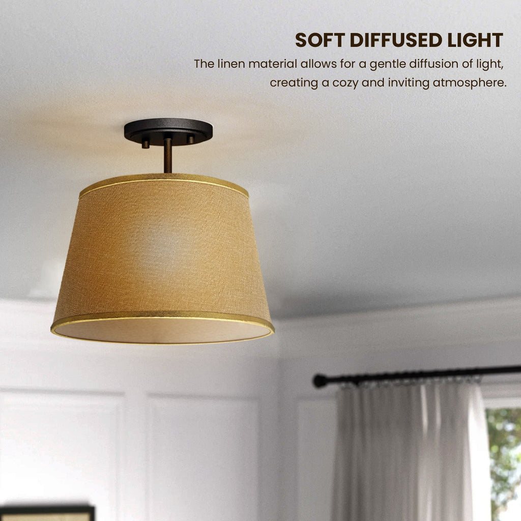 Modern Linen Coolie Ceiling Lampshade for Bedroom & Office - Stylish Lighting
