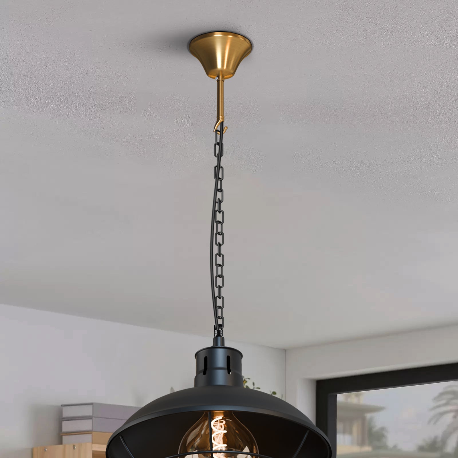 100mm Metal Ceiling Rose Hook for Pendant Lights & Chandeliers - Easy Mount