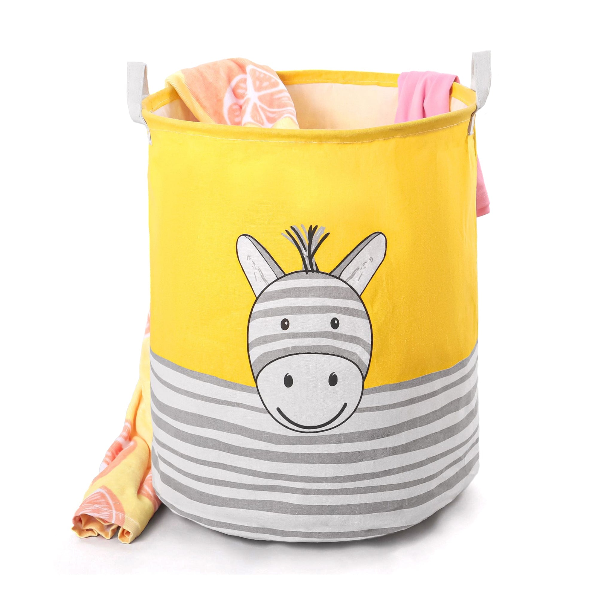 2-Pack Kids Foldable Cotton Laundry Basket for Nursery Storage