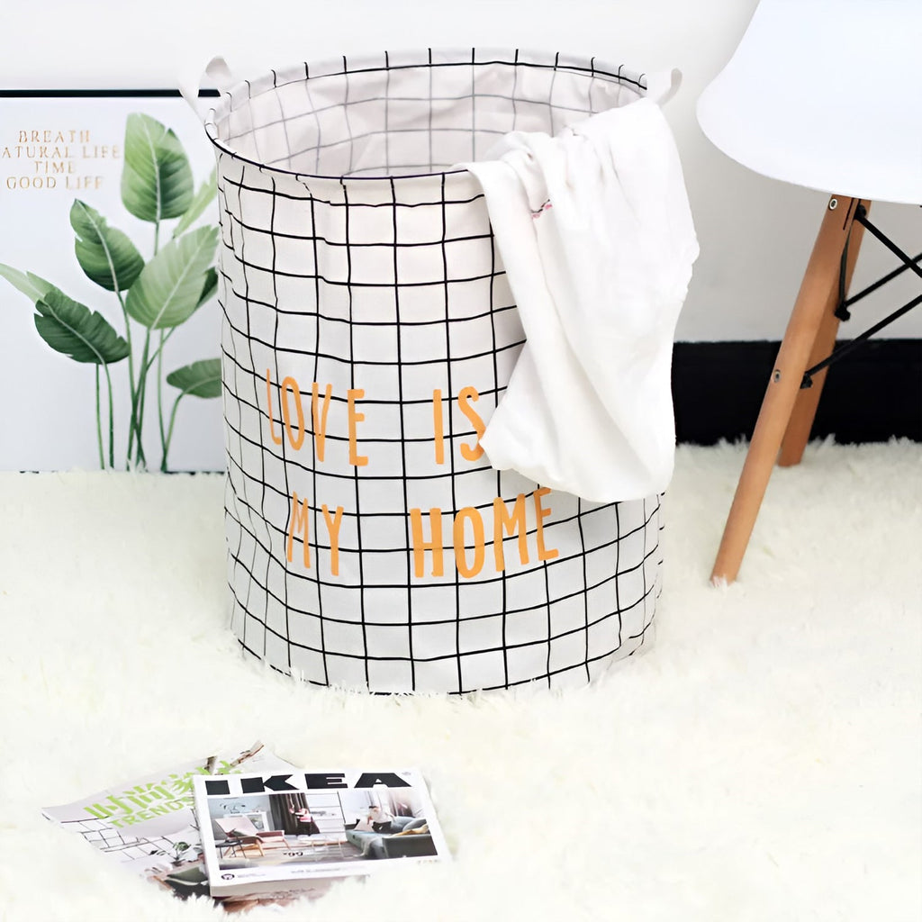 2-Pack Large Foldable Laundry Bag Hamper: Durable Cotton, Waterproof Lining, Easy Storage