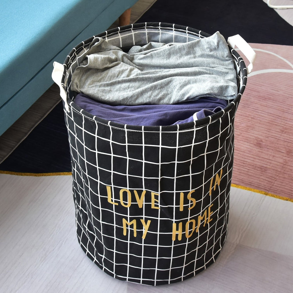 2-Pack Large Foldable Laundry Bag Hamper: Durable Cotton, Waterproof Lining, Easy Storage