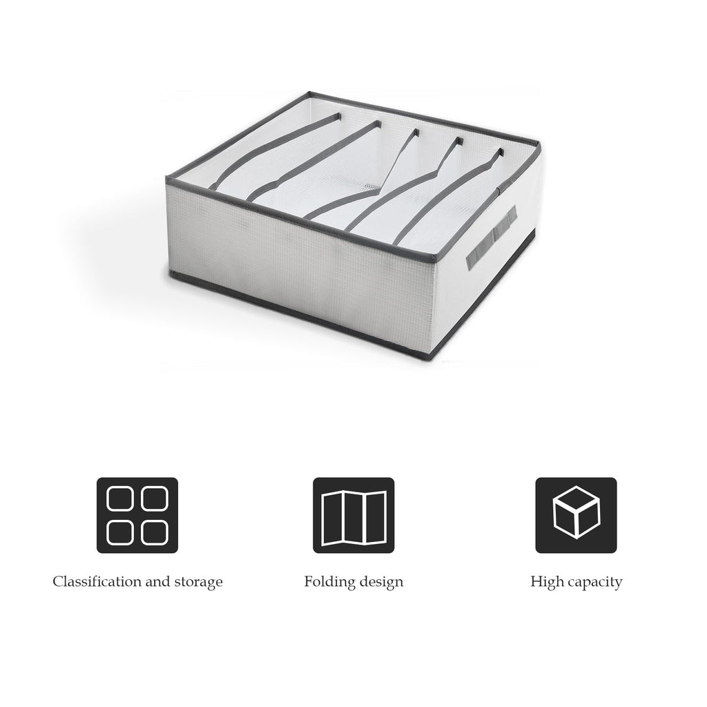 Foldable 6-Grid Wardrobe Drawer Organizer Clothes Storage Boxes 2-Pack