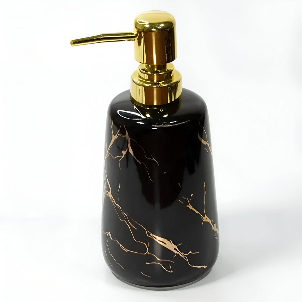 Elegant 4-Piece Ceramic Bathroom Accessory Set with Soap Dispenser and Holder