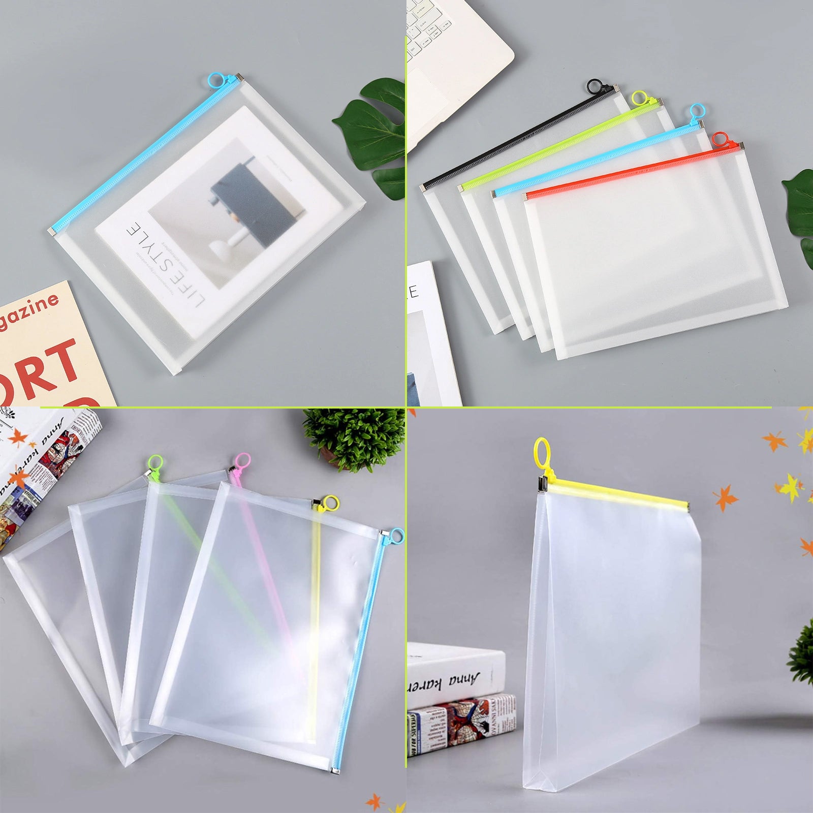Clear Zipper Document Storage Bag: Waterproof, Durable, Portable File Organizer