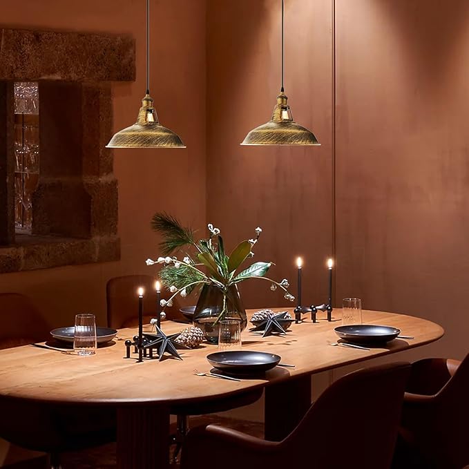 Retro Metal Barn Shade Adjustable Pendant Light, E27 Socket