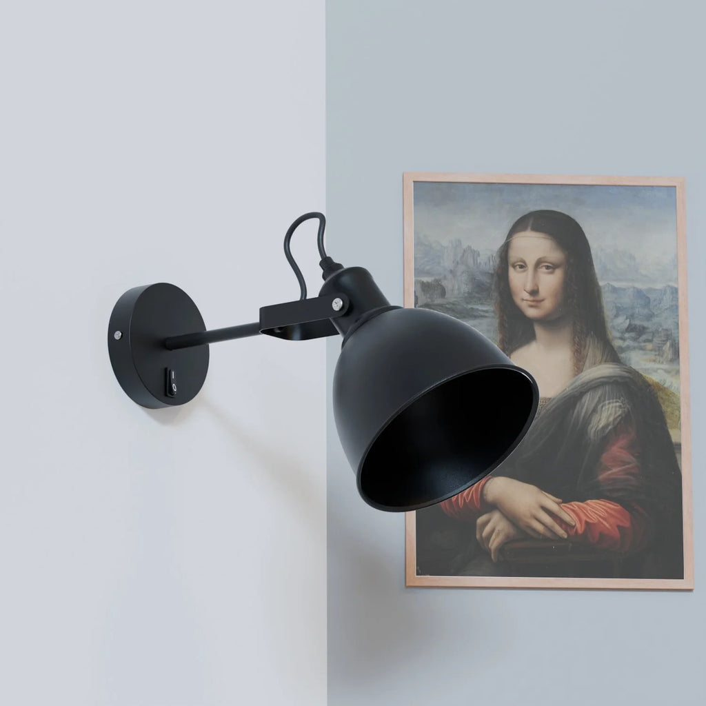 Industrial Metal Adjustable Swivel Wall Sconce with On-Off Switch for Custom Lighting