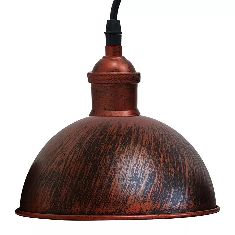 Industrial Metal Pendant Light Fixture, Adjustable Height, E27 Bulb Compatible
