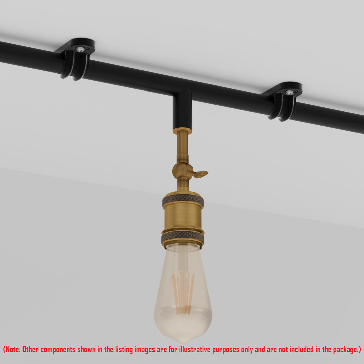 Adjustable Metal Conduit L & T Connectors E27 Arm Holder Lighting Kit