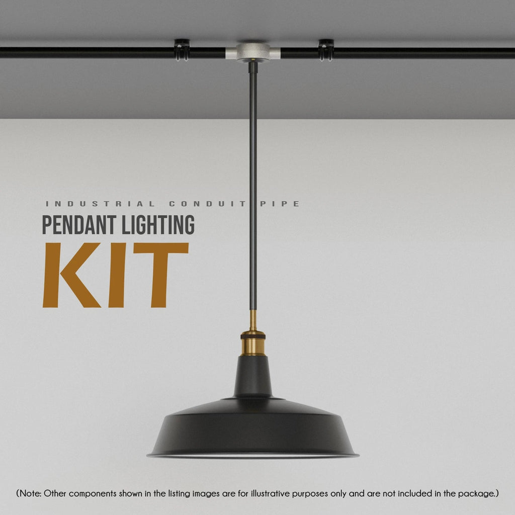 Black Metal Ceiling E27 Conduit Pendant Light Kit -5647