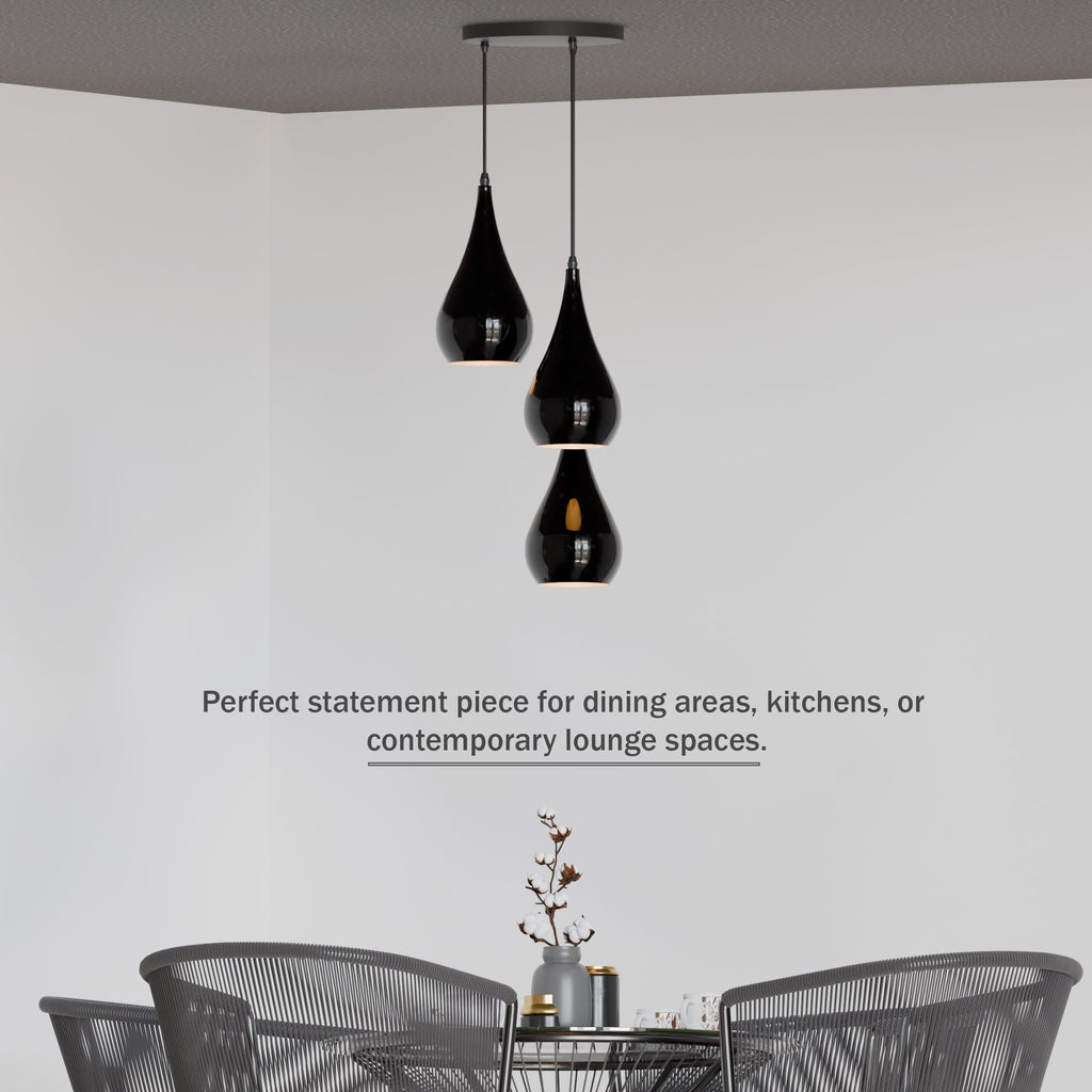 Modern Black E27 Vintage Industrial Pendant Ceiling Light Fixture