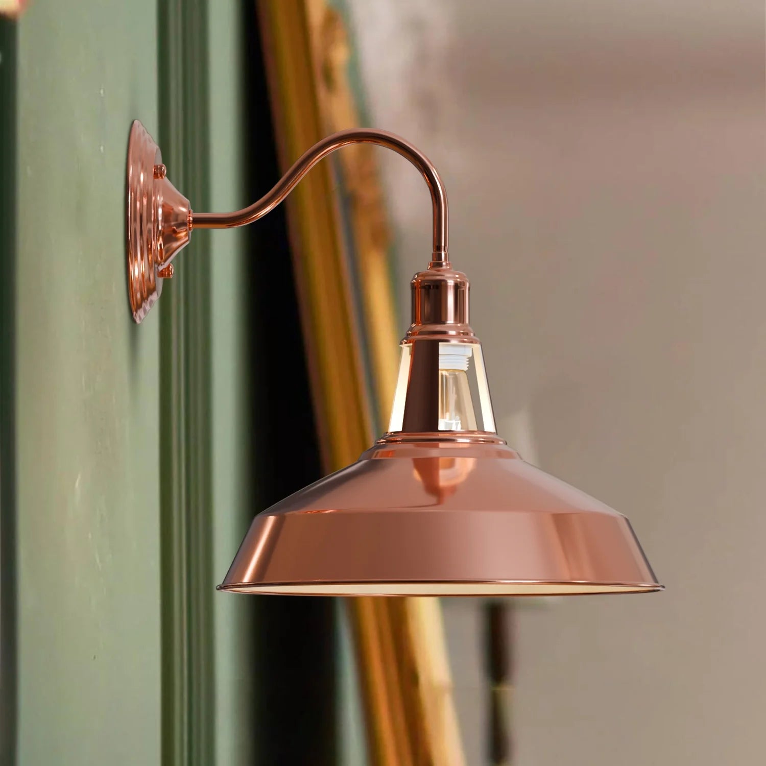 Modern Rose Gold Barn Slotted Wall Sconce Shade Industrial Vintage Rustic Lighting