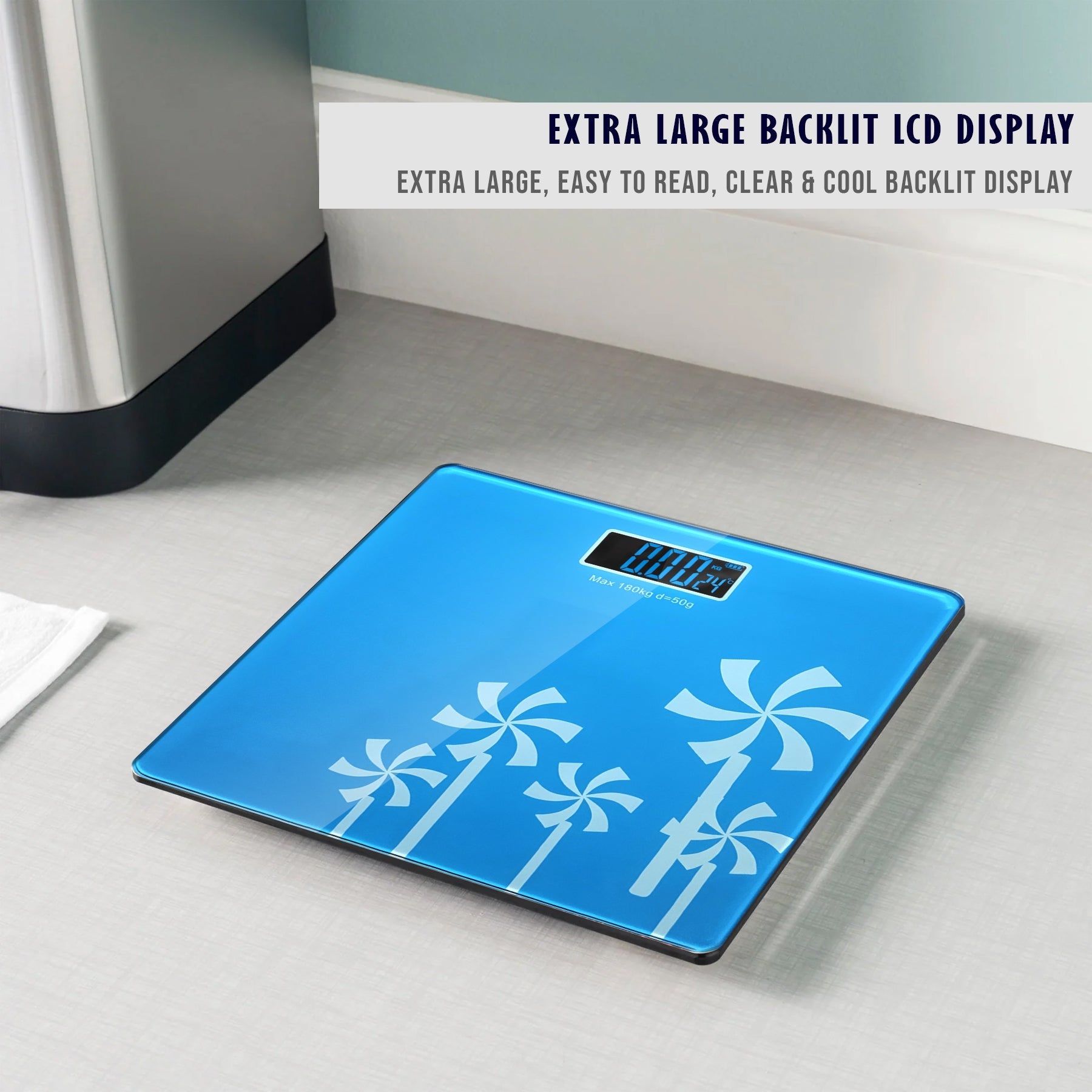 Accurate Digital Printed Glass Bathroom Scale for Stylish Weight Tracking