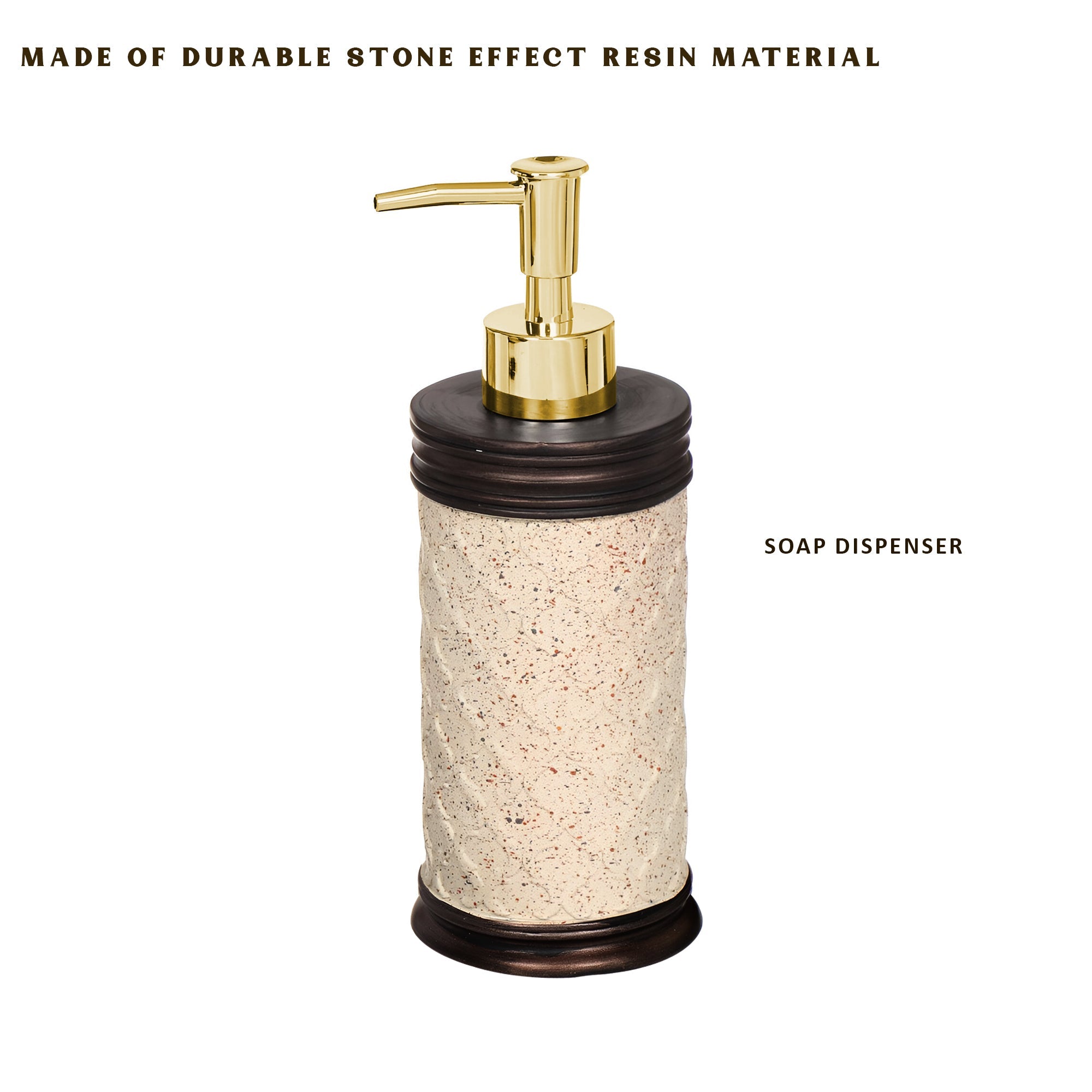 Modern Stone Effect Resin 3-Piece Bathroom Accessory Set for Stylish Homes