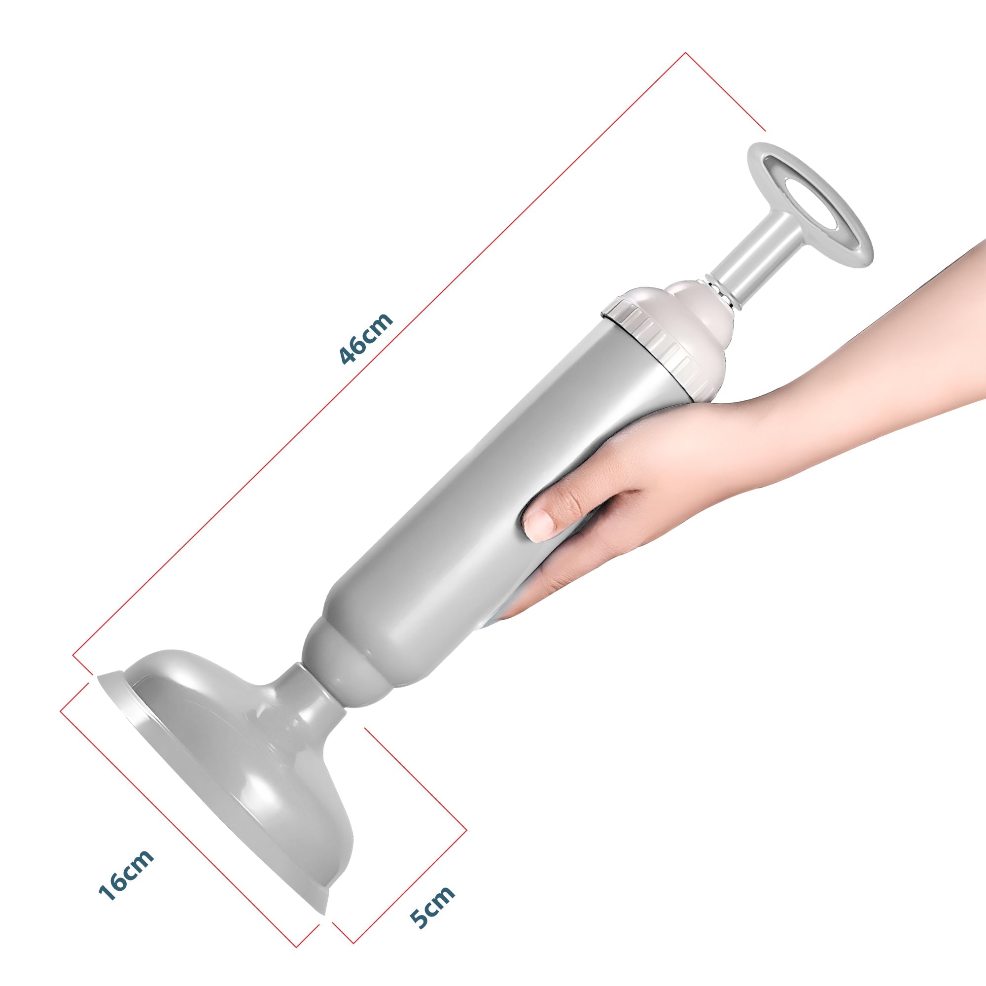 Heavy Duty Vacuum Toilet Plunger and Drain Unblocker Tool