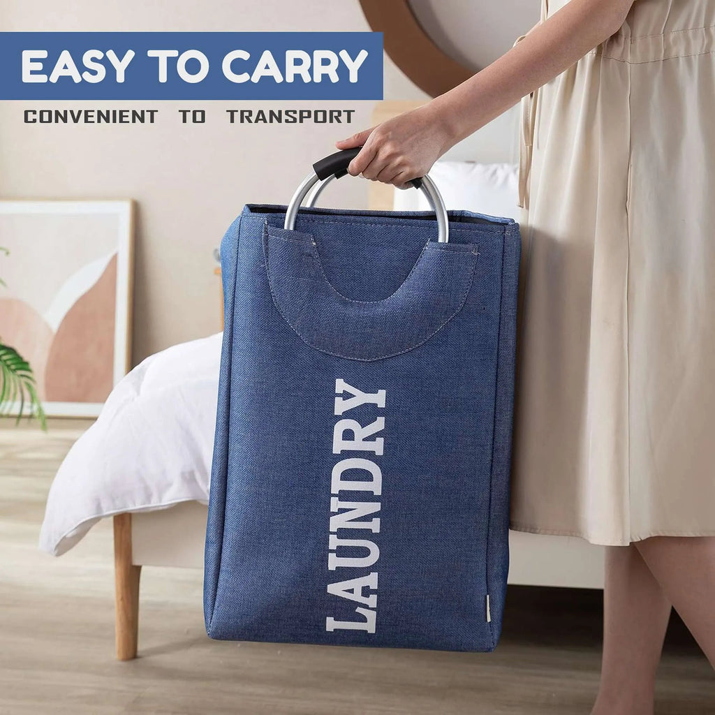 37L Collapsible Heavy Duty Laundry Bag with Sturdy Aluminum Handles