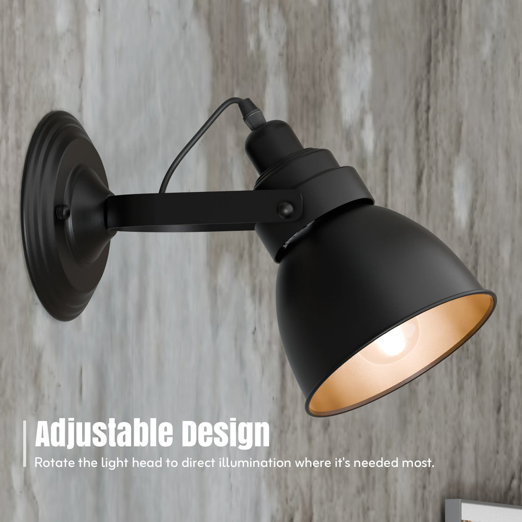 Industrial Bell Shade Dimmable Wall Sconce Light, Metal Retro Downwards Contemporary Fixture