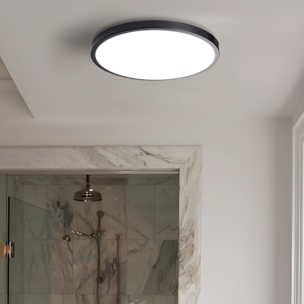 18W Black Round LED Flush Mount Ceiling Light Fixture for Modern Homes