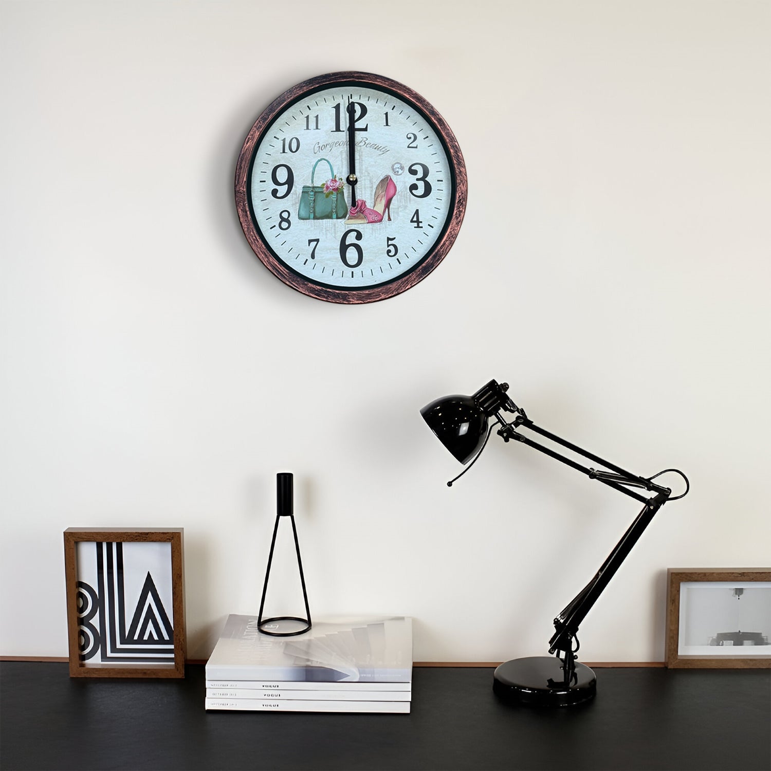Shabby Chic Patchwork Vintage Home Decor Wall Clock - Rustic Wooden Design
