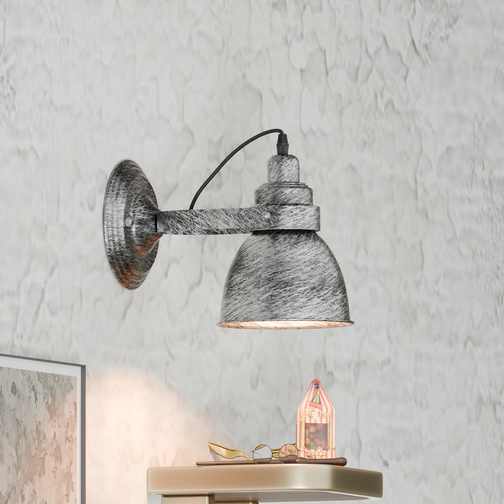 Industrial Bell Shade Dimmable Wall Sconce Light, Metal Retro Downwards Contemporary Fixture