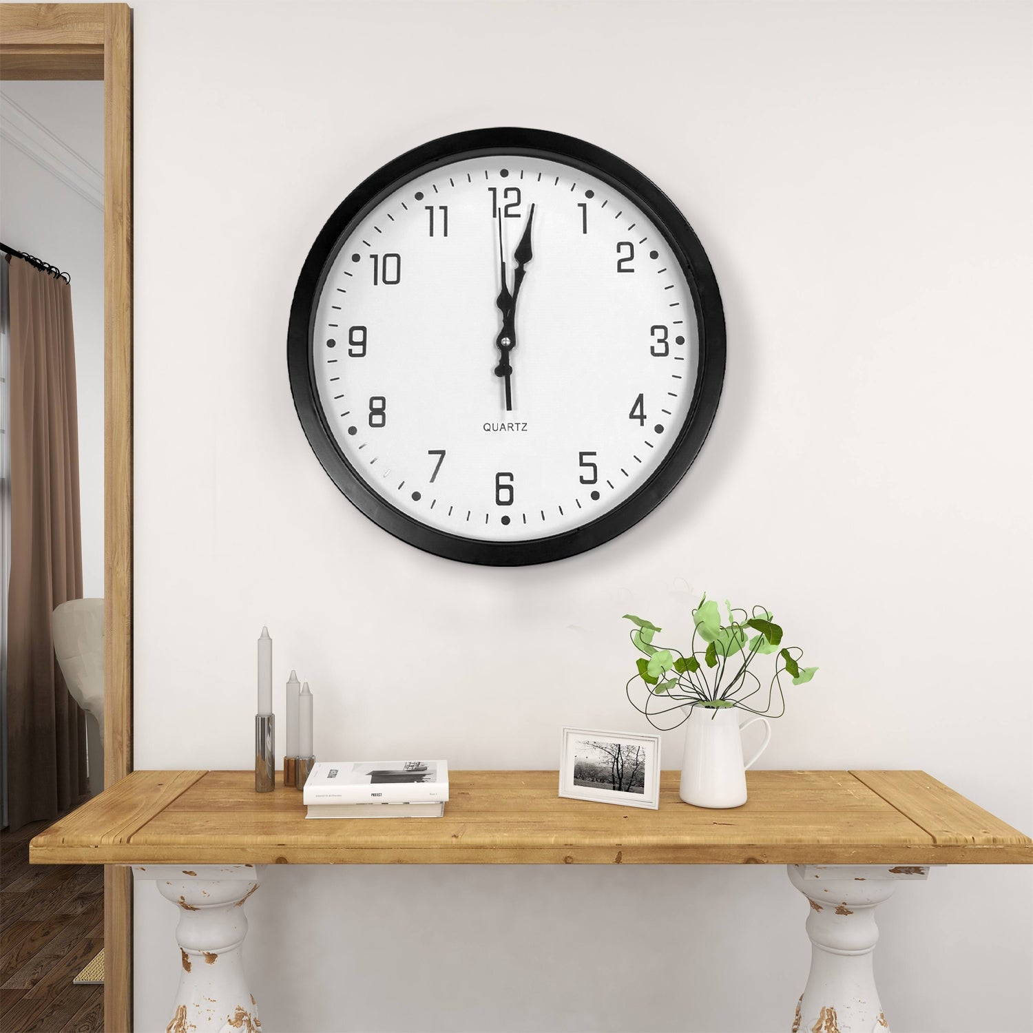 Contemporary Round Silent Analog Wall Clock for Home Kitchen Decor