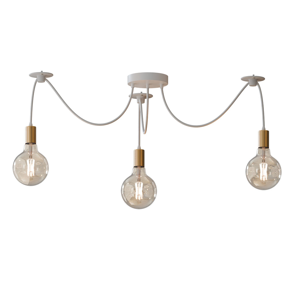 Modern Industrial 3-Way Spider Pendant Ceiling Light Fixture with Adjustable Cables