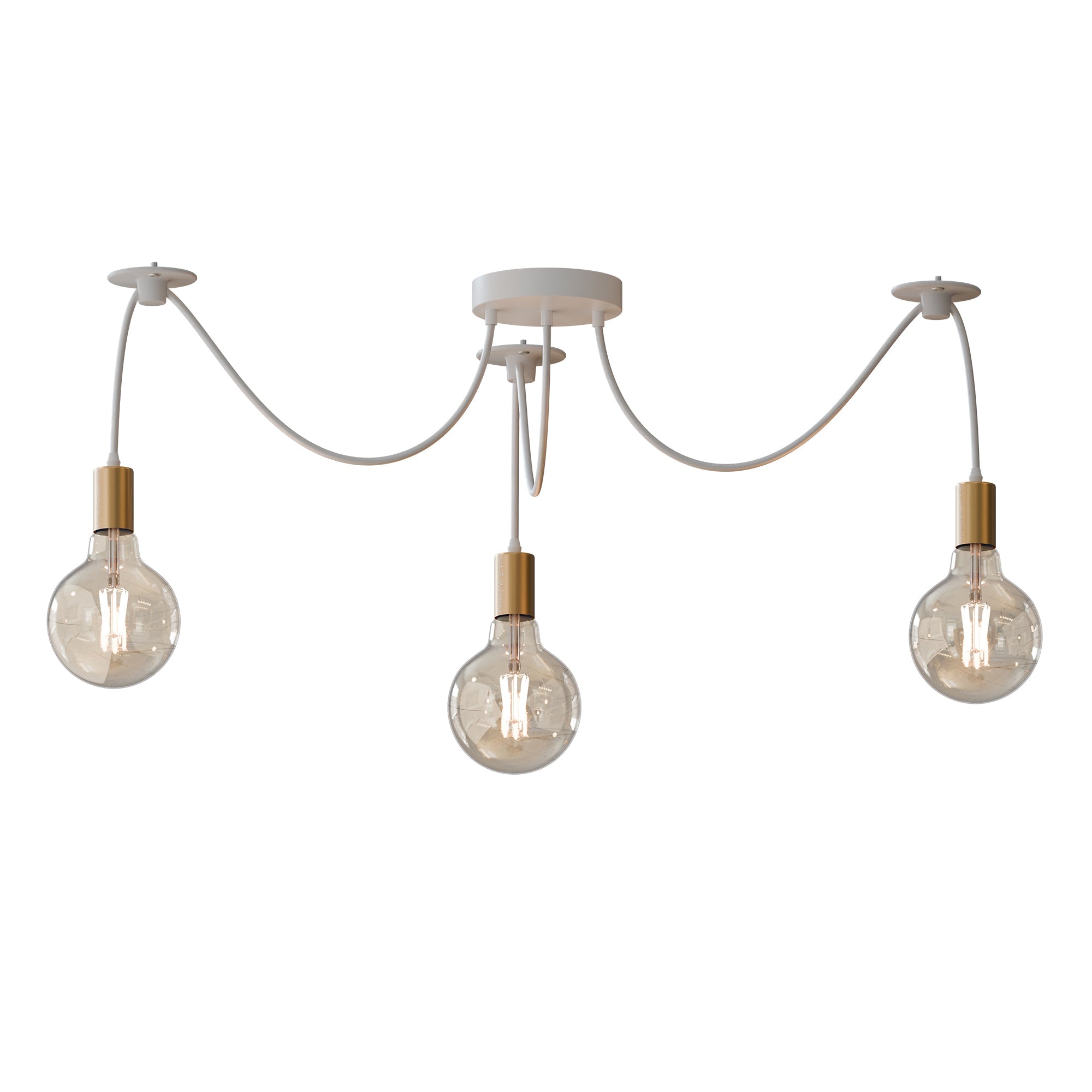 Modern Industrial 3-Way Spider Pendant Ceiling Light Fixture with Adjustable Cables