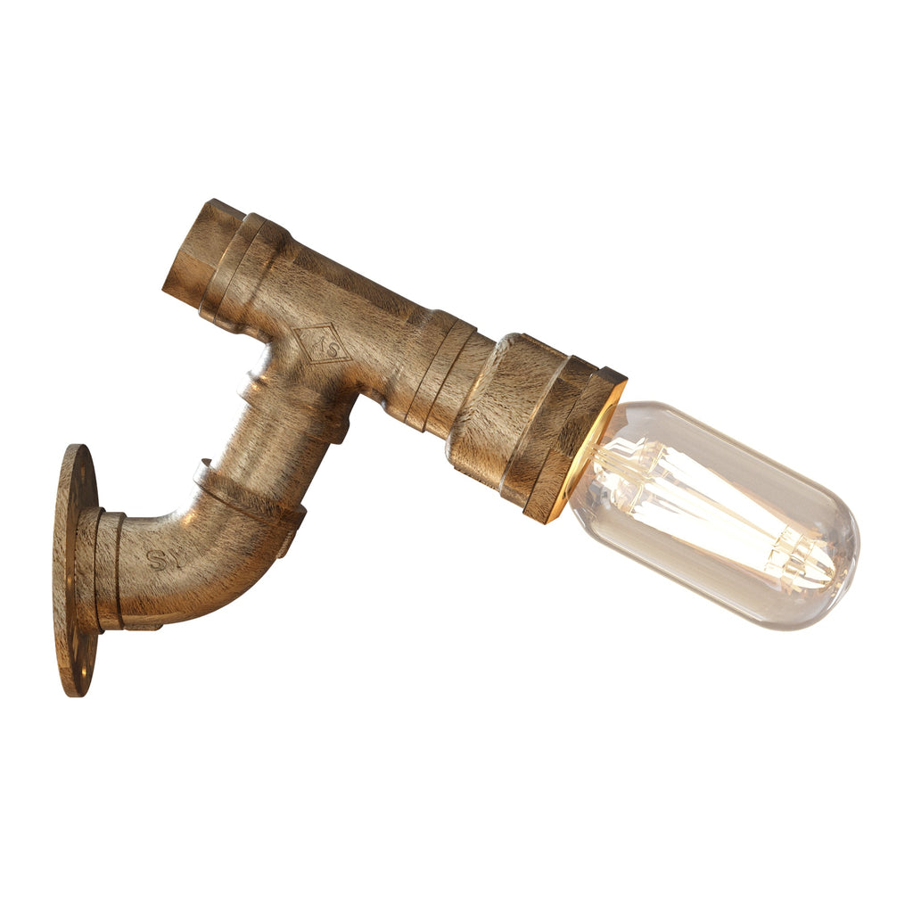 Industrial Rustic Metal Water Pipe Wall Sconce Light, E27 Bulb Holder