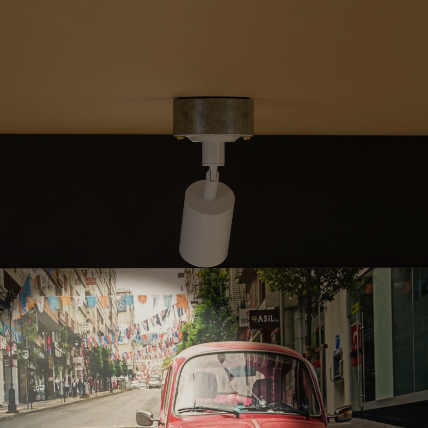 Adjustable Metal GU10 Wall Spotlight for 20mm Conduit System Industrial Lighting