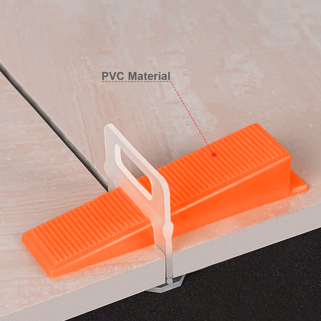 100 Reusable Tile Leveling Wedges Spacers for Flawless Floor & Wall Tiling
