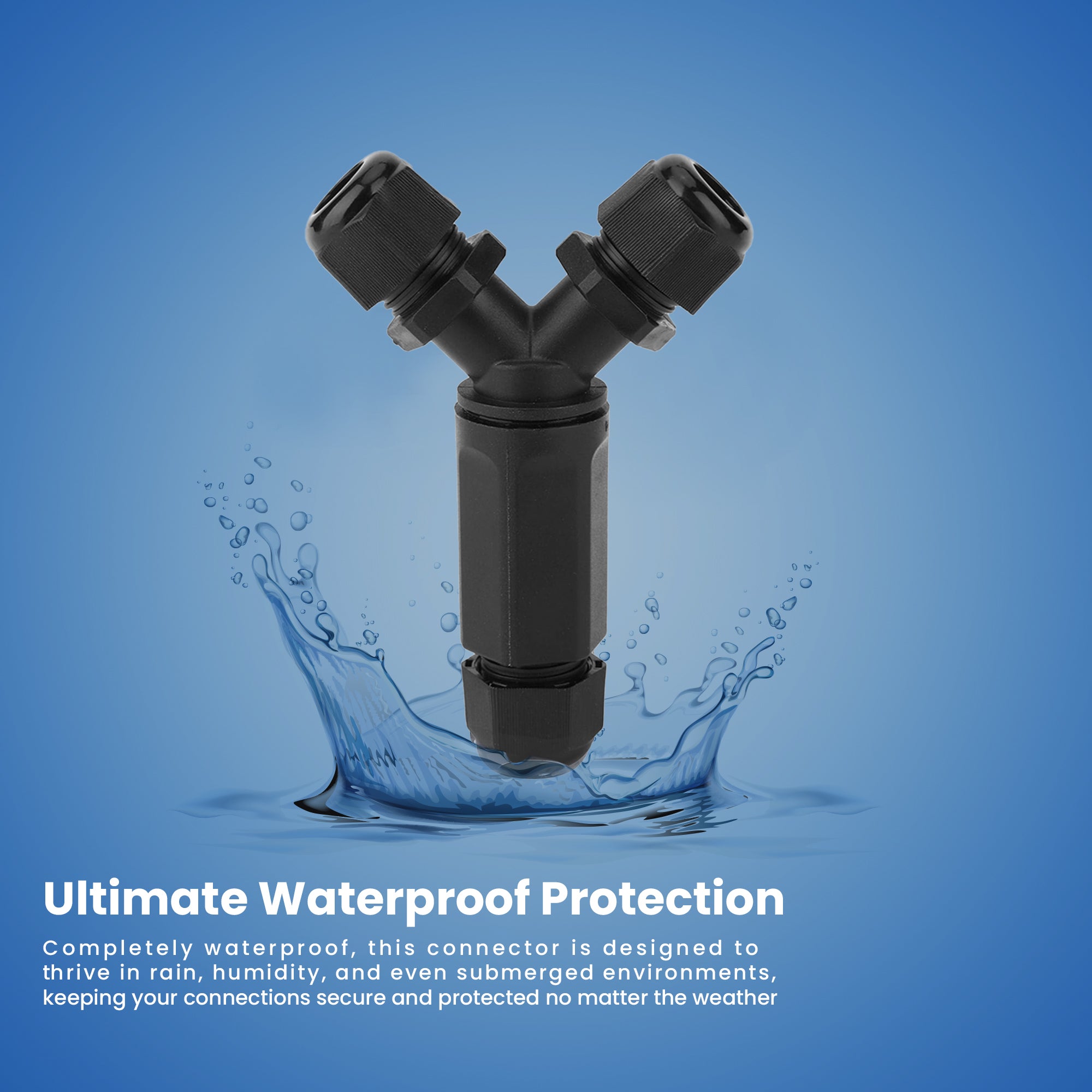 Y-Shape IP68 Waterproof Cable Connector Outdoor Electrical Junction Box