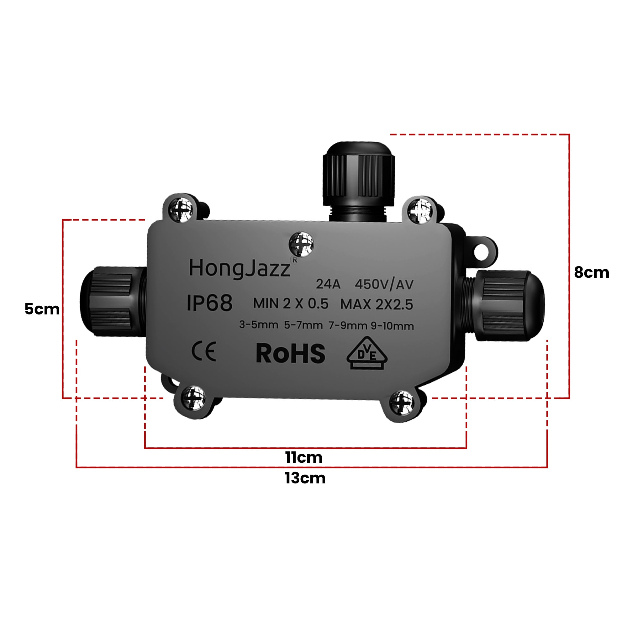 IP68 Waterproof Outdoor Electrical Cable Wire Connector Junction Box