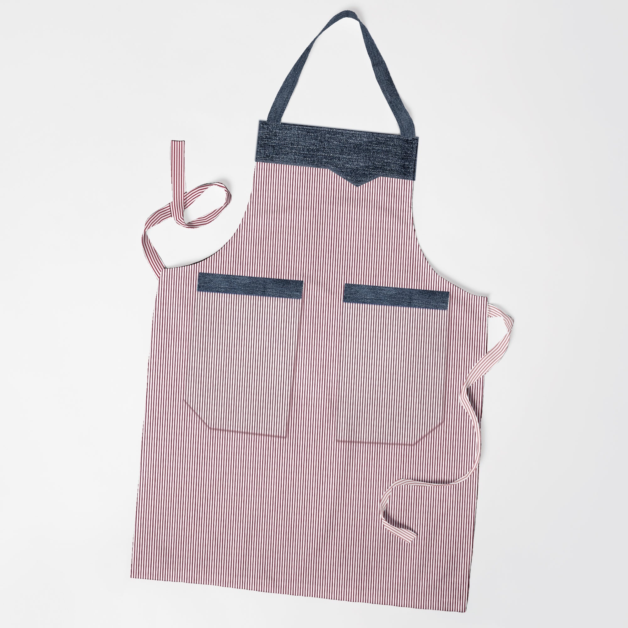 Adjustable Cotton Unisex Cooking Apron with Handy Double Pockets