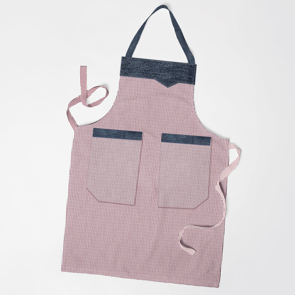 Durable Cotton Double Pocket Chef Apron for Kitchen Baking Gardening Catering