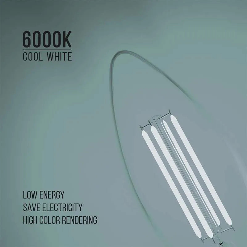Energy-Efficient B22 LED Filament Candle Bulbs, Warm/Cool White, Long Lifespan
