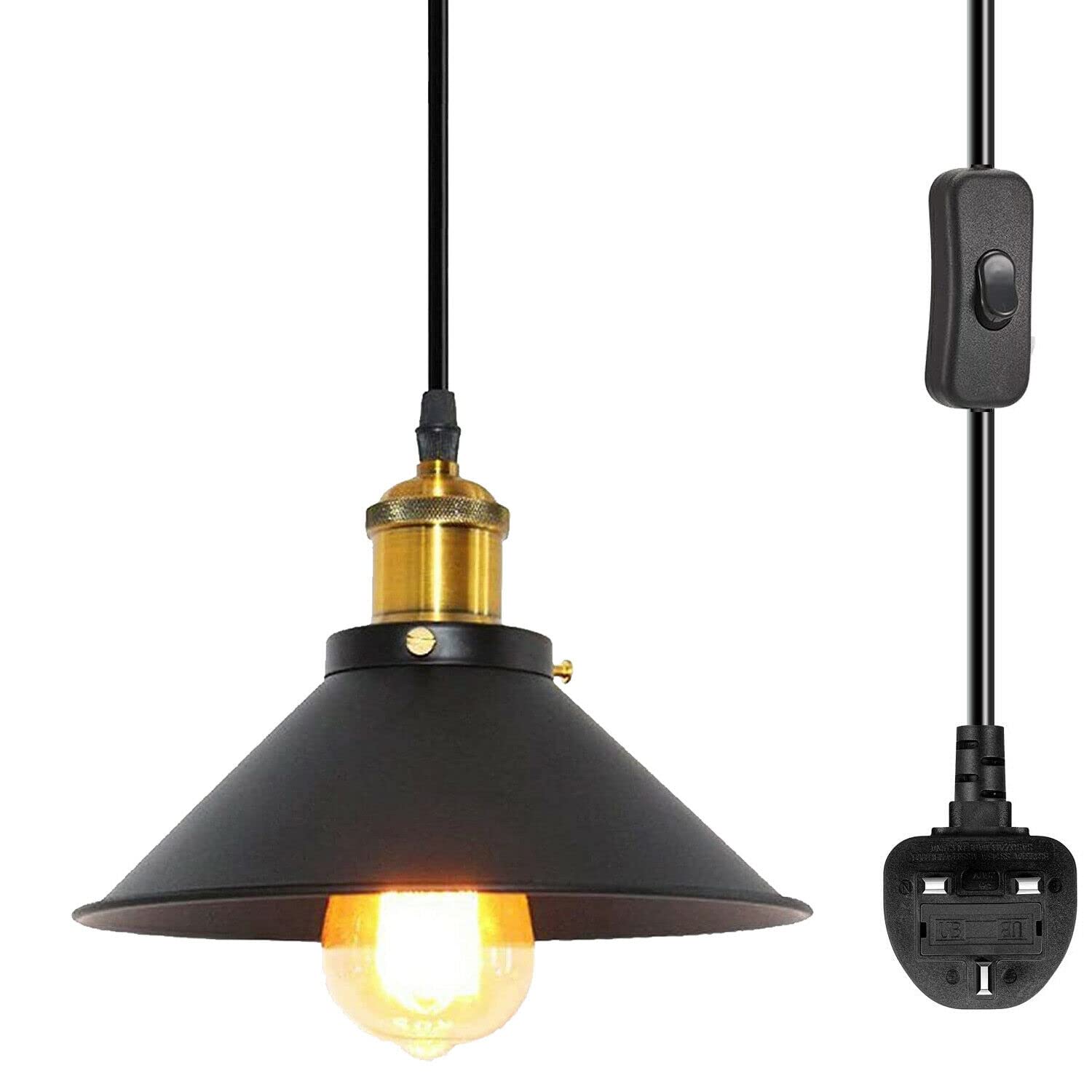 4m Plug in Pendant Lighting Metal ~6217